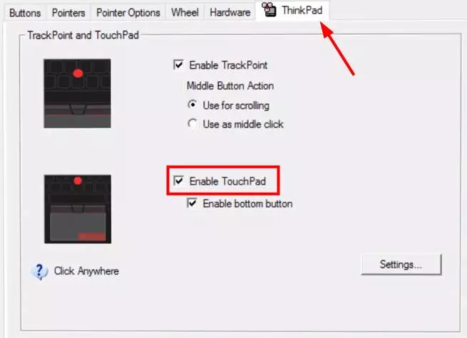 lenovo touchpad not working